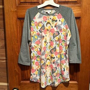 Paisley LuLaRoe 3/4 Baseball style tee